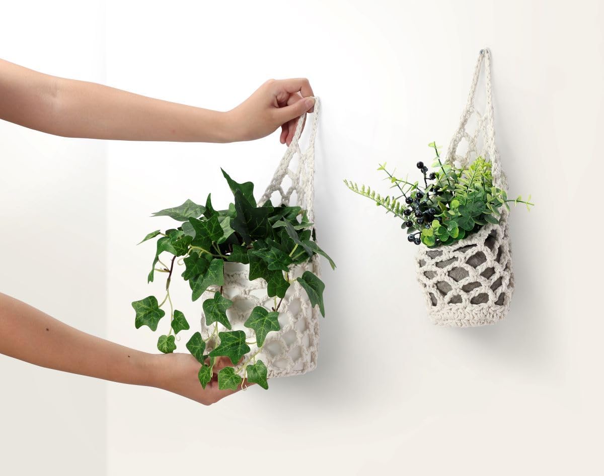 2 Packs Macrame Wall Plant Hanger for 6 in, Small Hanging Plant Basket