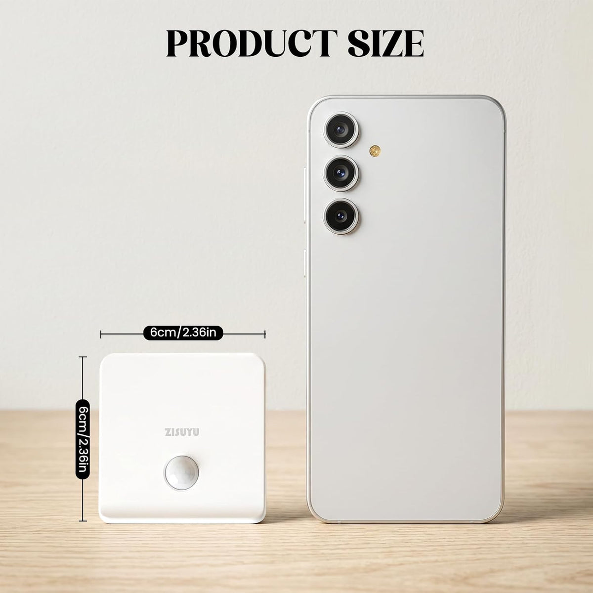 ZISUYU Rechargeable Motion Sensor LED Night Light, Step Light, 3000K Warm