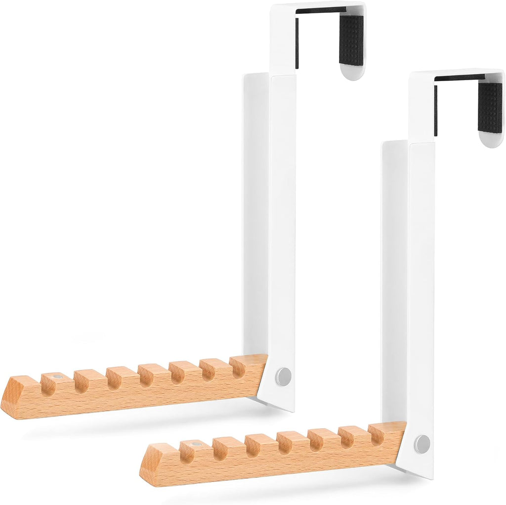 TERRA HOME Over The Door Clothes Hanger – Portable Retractable Travel-Friendly Laundry Room Hanging Rack – Convenient Over The Door Drying Rack for Laundry Ease - 2PCS (White)