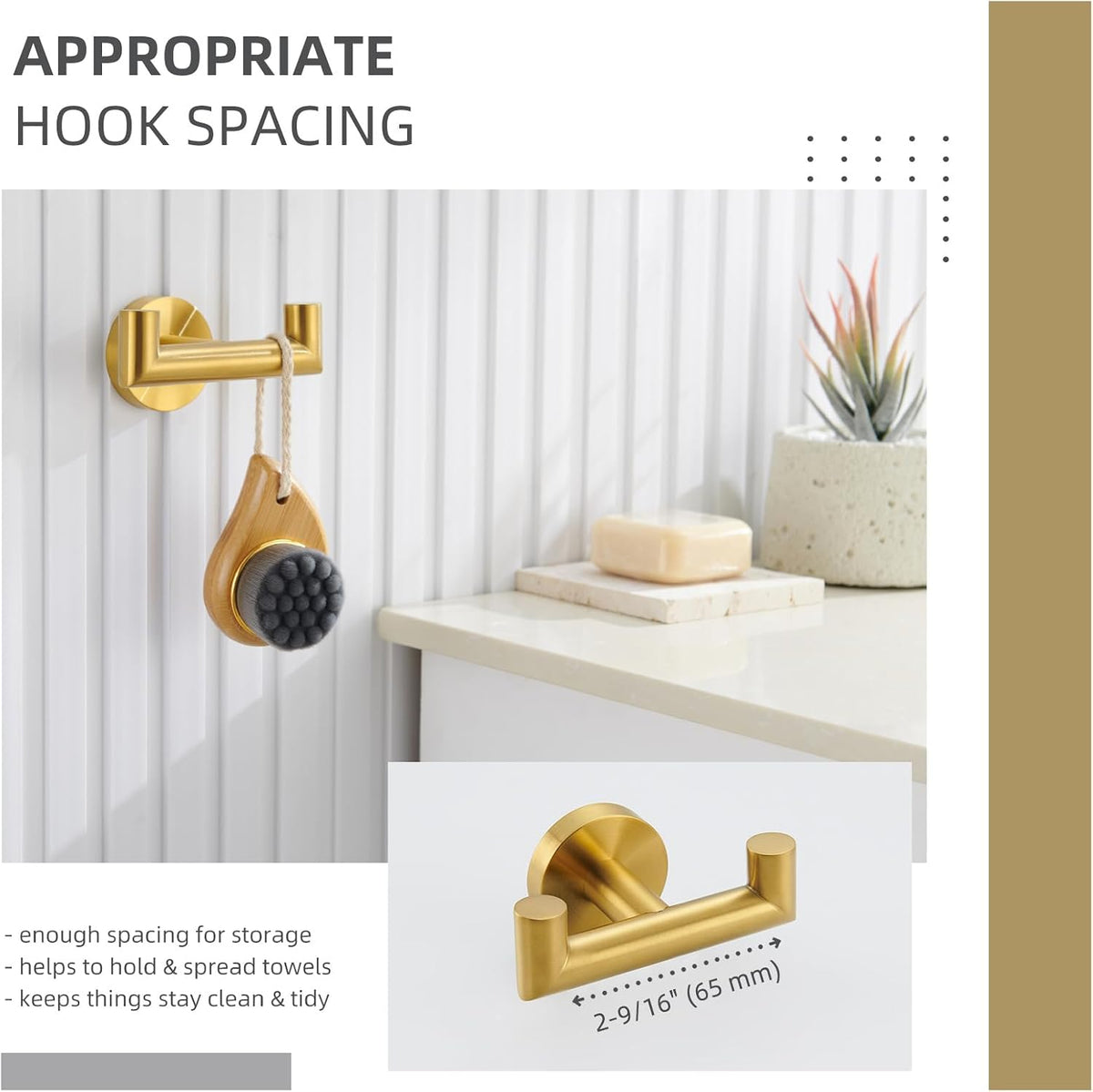 Angle Simple Towel Hook Brushed Dark Gold, Bath Towel Holder Wall Mount