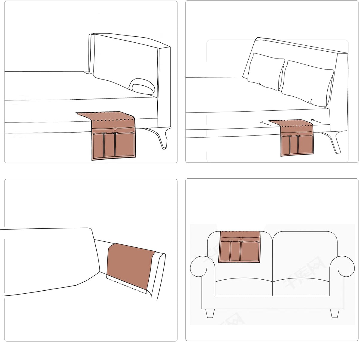 HAOMAIJIA Sofa Armrest Organizer, Remote Control Holder for Recliner Couch