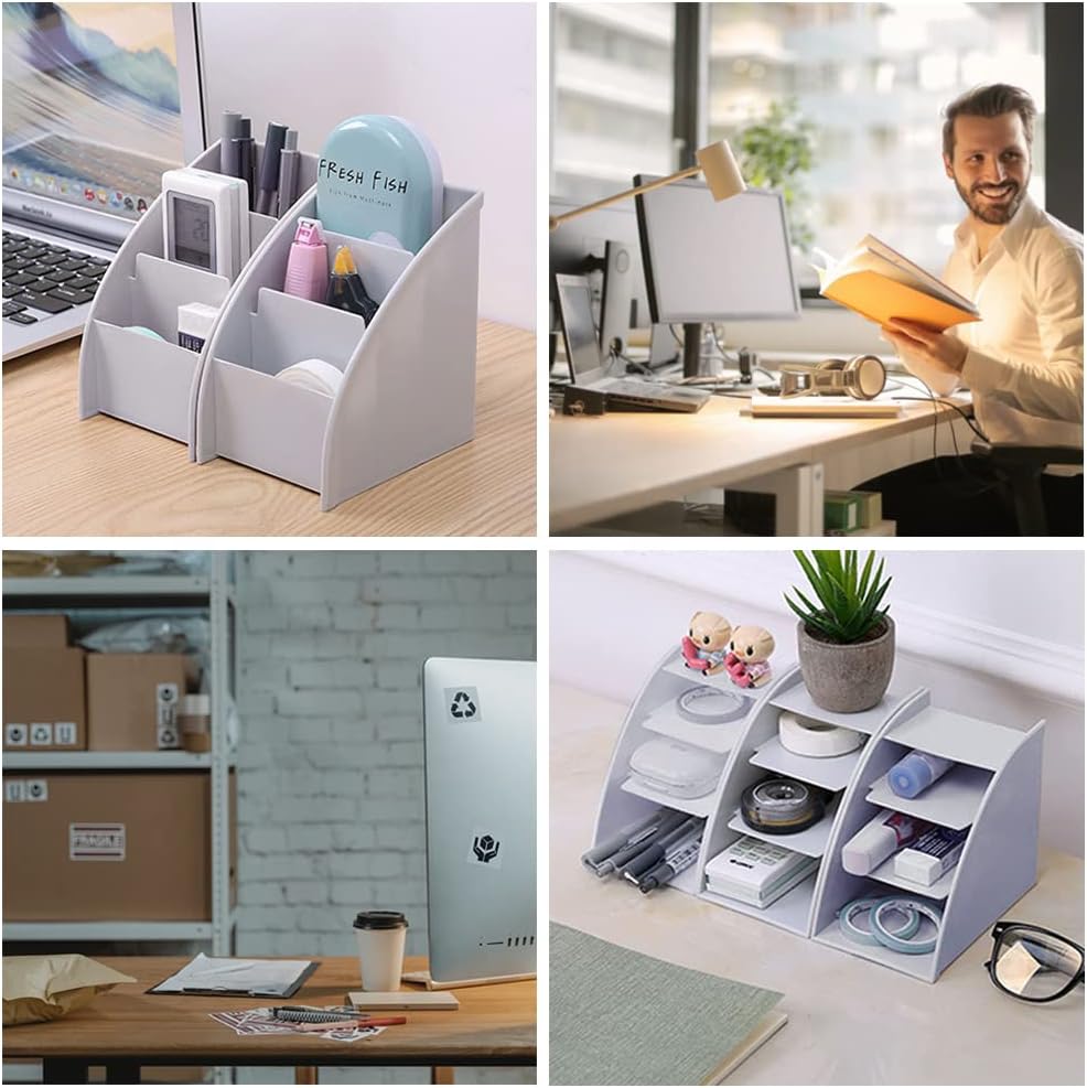Desk Organizer Trapezoid Remote Control Holder Creative Tabletop Organizer for Study Office Living Room Dresser