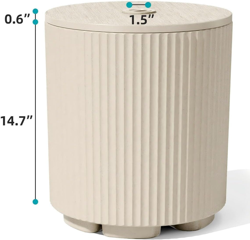 Umbrella Stand Table with Hole, Pool Umbrella Table, 2 Pack, Beige