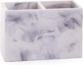 BINO | Multi-Purpose 2 Compartment Organizer - Elegant Makeup Brush & Toothbrush Holder for Bathroom and Vanity | Marble Stylish Accessories for Organization