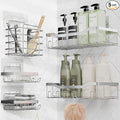 Clara Clark Shower Caddy Adhesive Organizer - Large Capacity Shower Rack, Rustproof Stainless Steel Shelves for Bathroom Storage & Home Decor