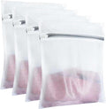 4 Pack Durable Laundry Bags Mesh Wash Bags, With Zipper
