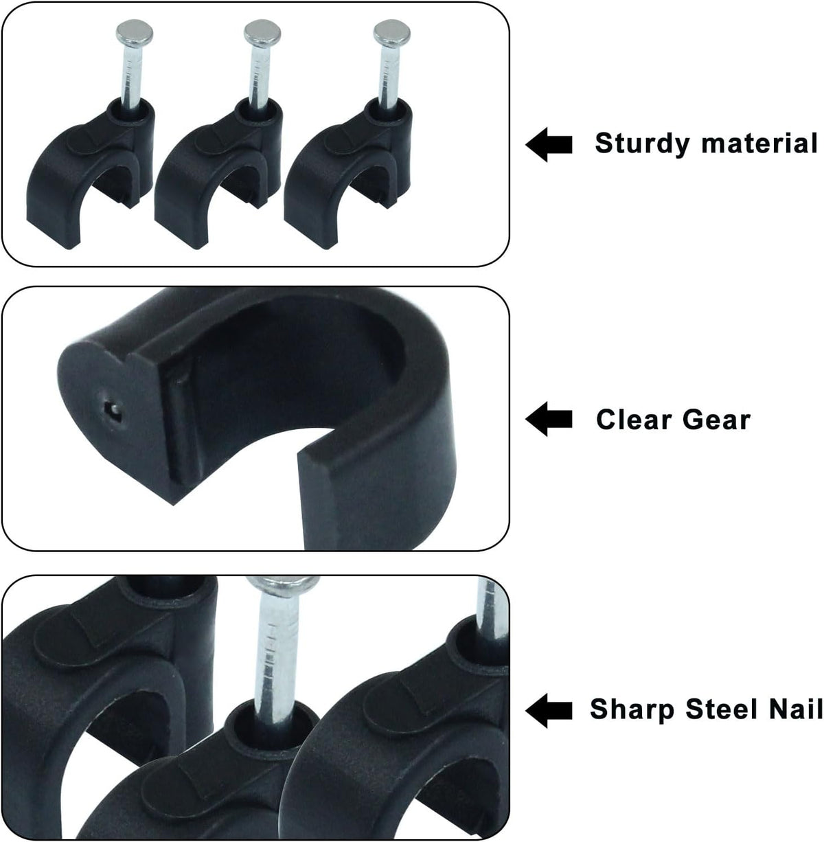 Waziaqoc 200 Pack 7mm Nail in Cable Clips