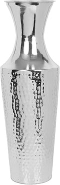 Hosley 18 Inch High Silver Color Metal Floor Vase. Ideal for Dried Flowers Gift for Floral Arrangements Wedding Home Spa Votive Candle Gardens P9