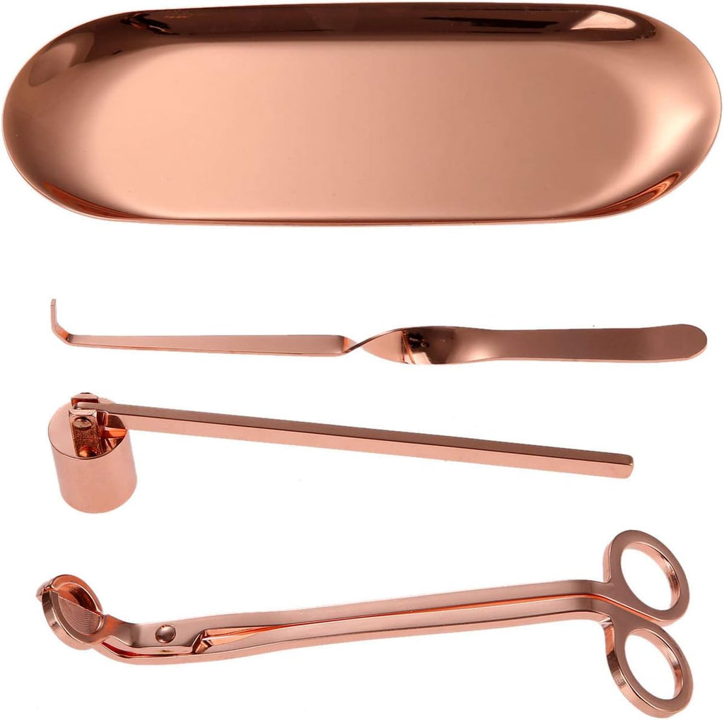 4-in-1 Stainless Steel Candle Care Kit for Candle Lovers, Rose Gold