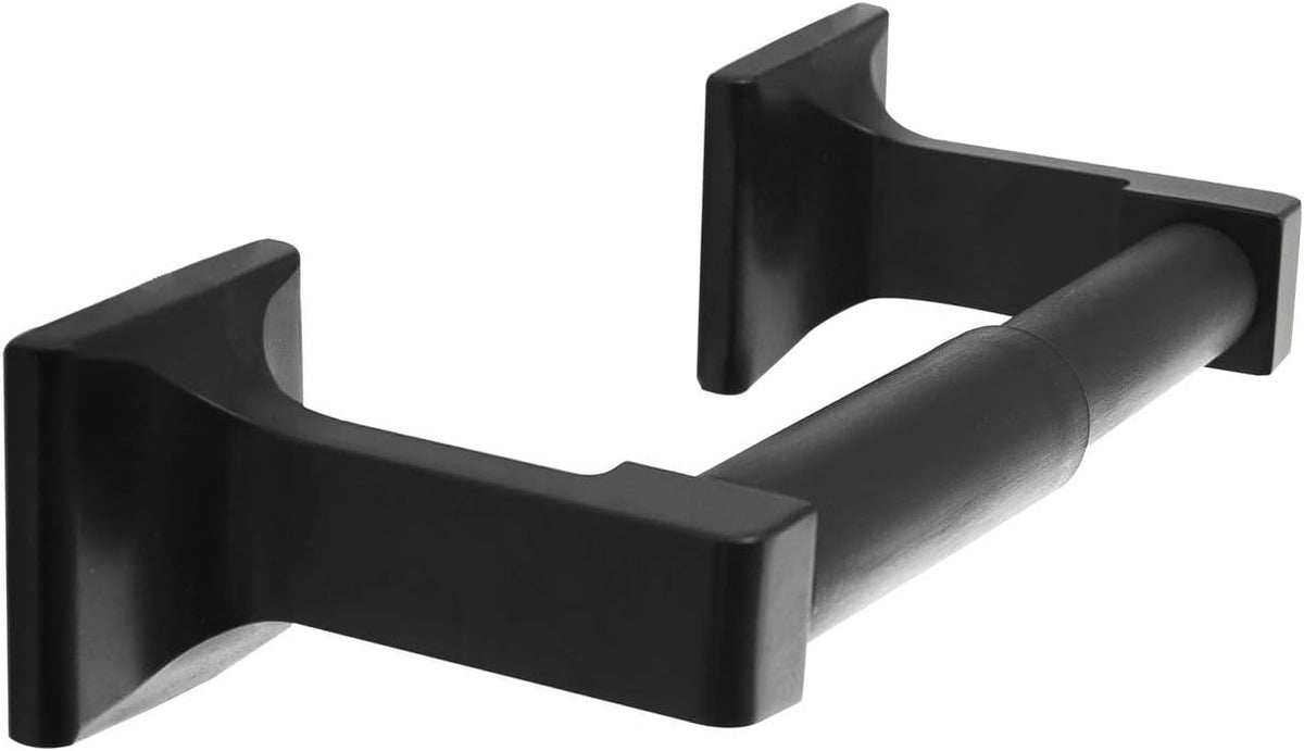 SENTO Black Toilet Paper Holder Wall Mount, Double Post Tissue Toilet Paper Holder, Easy Installation, Heavy Duty Metal, Matte Black