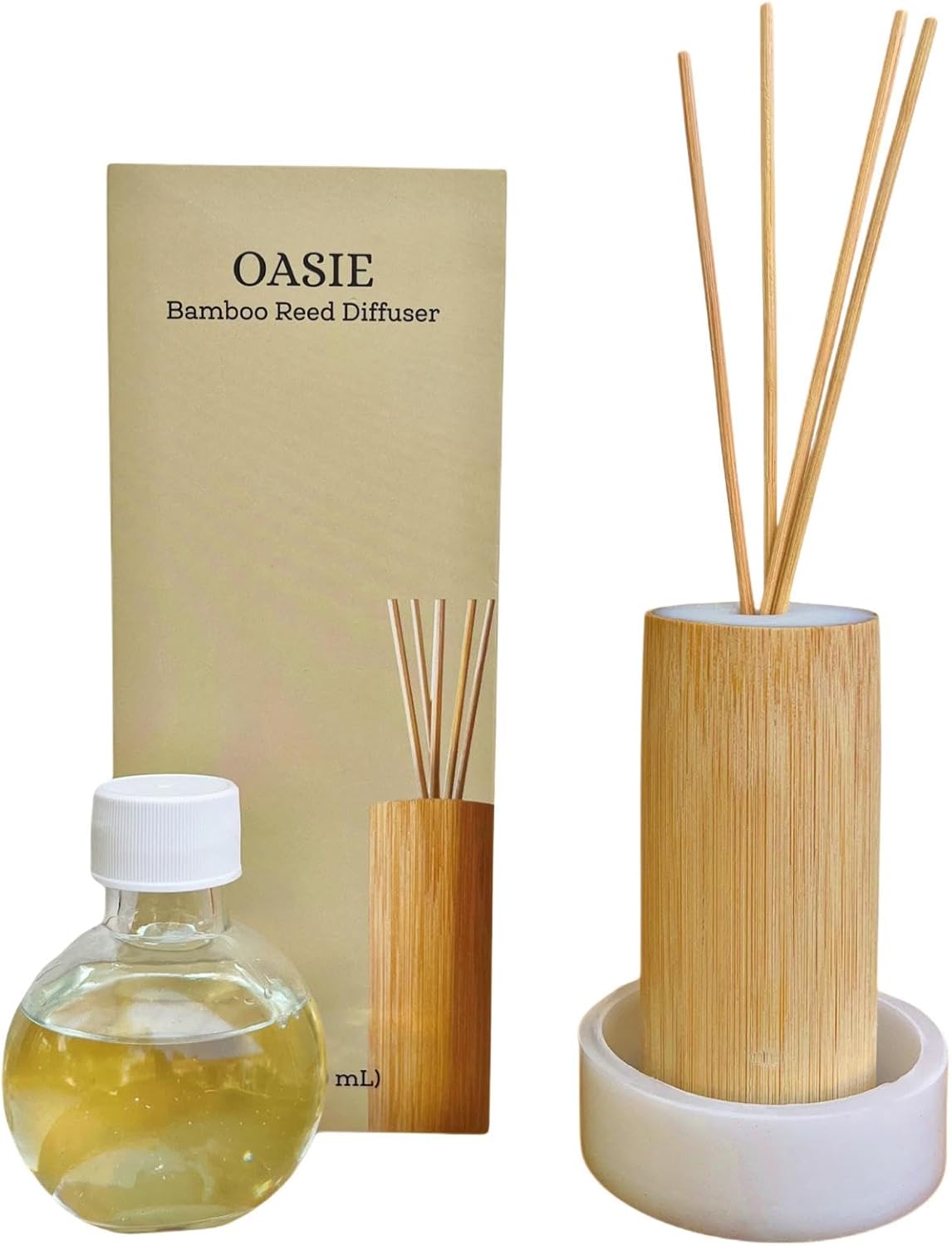 Cotton Clean Reed Diffuser Set, 90 ml, Alcohol-Free Home Fragrance, Long-Lasting Reed Diffuser, Natural Bamboo Design, Bathroom & Home Decor