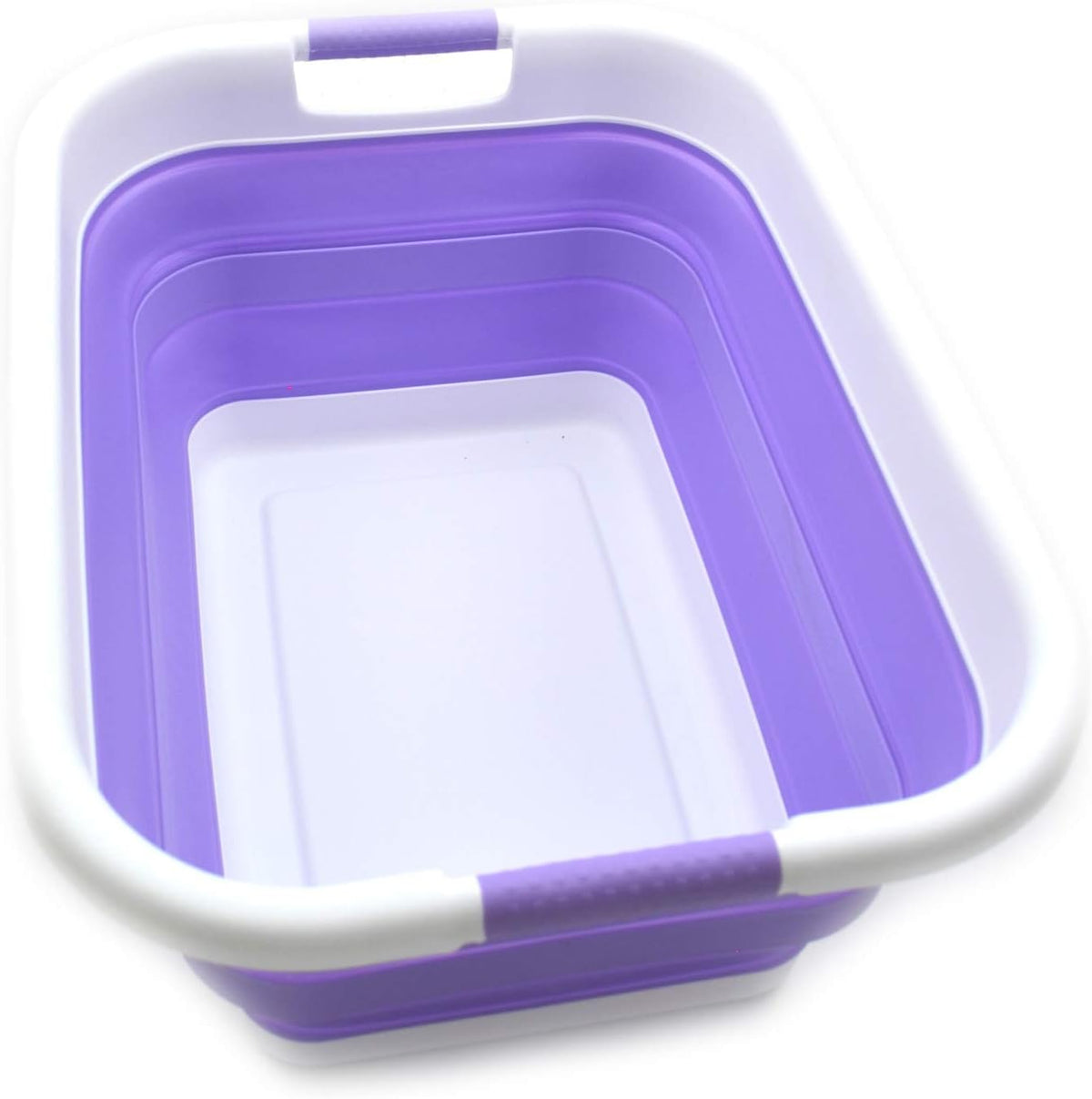 SAMMART 41L(10.8 gallon) Collapsible Plastic Laundry Basket-Foldable Pop Up Storage Container-Portable Washing Tub-Space Saving Basket,Water capacity 31L(8.2 gallon)
