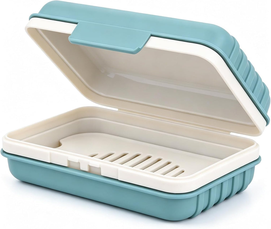 1 Pack Travel Bar Soap Holder Dish, Soap Case Box with Lid for Shower