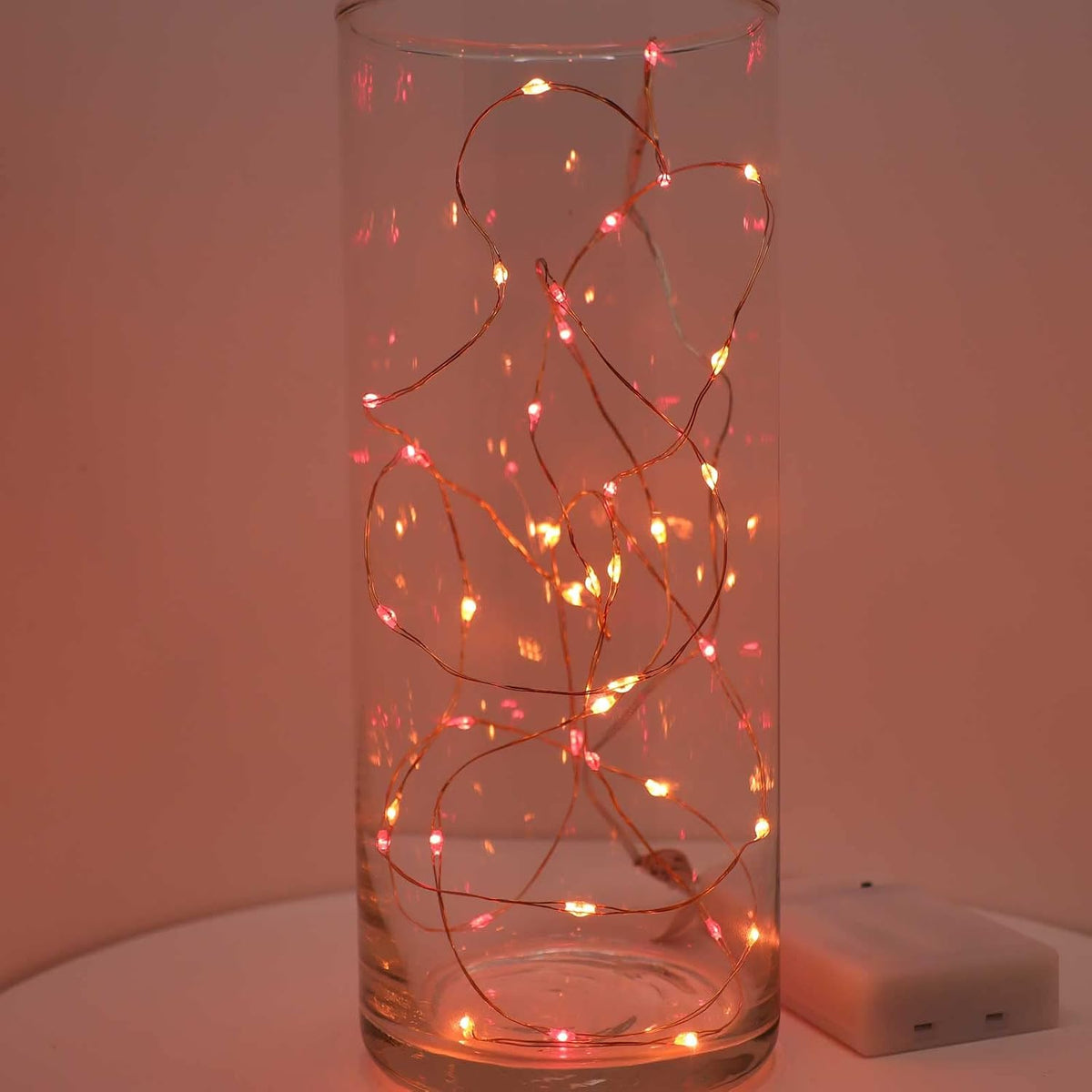 QBIS Christmas Lights Battery Operated, Red & Orange, 40 Micro LEDs 6.5ft