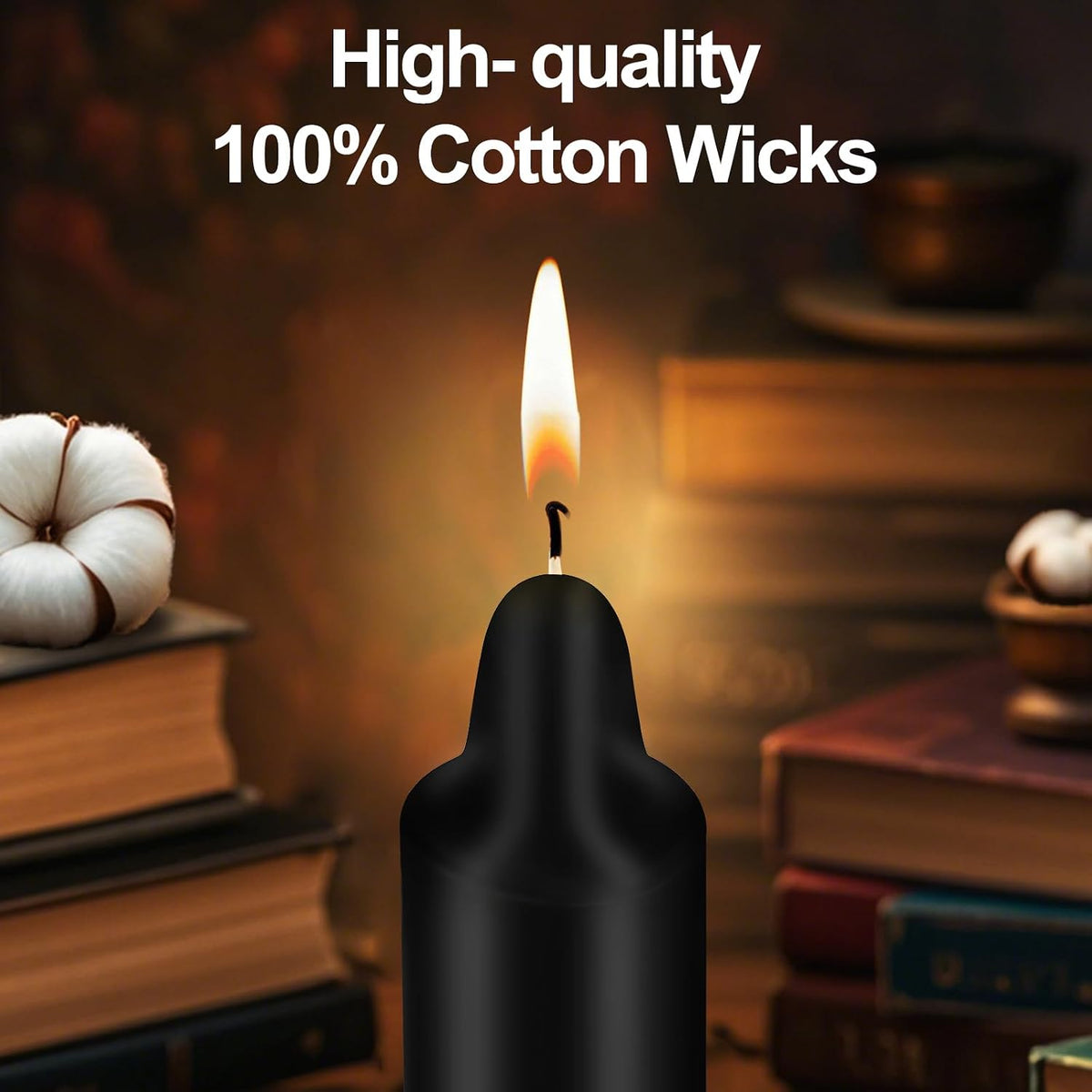 100 Pack Black Spell Chime Candles, 4 Inch Small Taper Candles for Rituals