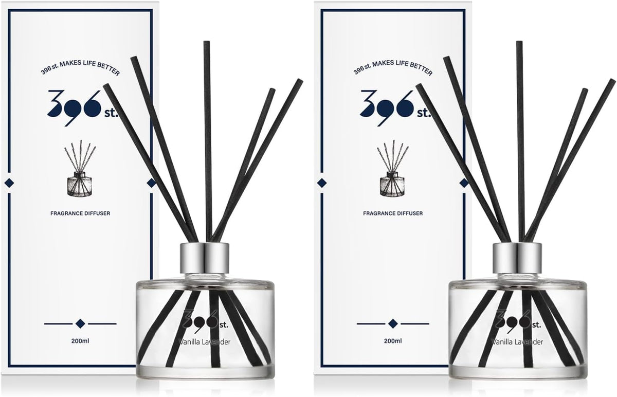396 st. Reed Diffuser, Vanilla Lavender, 200ml(6.7oz) / Reed Diffuser Sets, Home Fragrance, Scented Oils, Home & Bathroom Décor (Pack of 2)