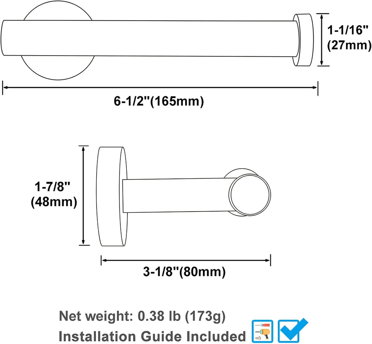 Angle Simple Toilet Paper Holder Brushed Dark Gold, Toilet Roll Holder
