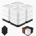 Bed Risers Heavy Duty, Adjustable Furniture Riser Blocks Lift 1.5, 3, 4.3 inches for Couch Table Desk Sofa Chair Legs, Refrigerator, Washing Machine - Support up to 4000 lbs (White 4 Pack, 4.3 inch)