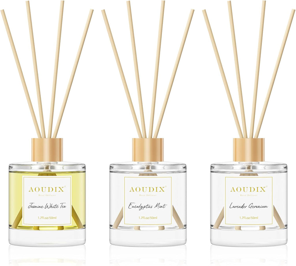 Reed Diffuser Set of 3, Long Lasting Scent Diffusers for Home Office