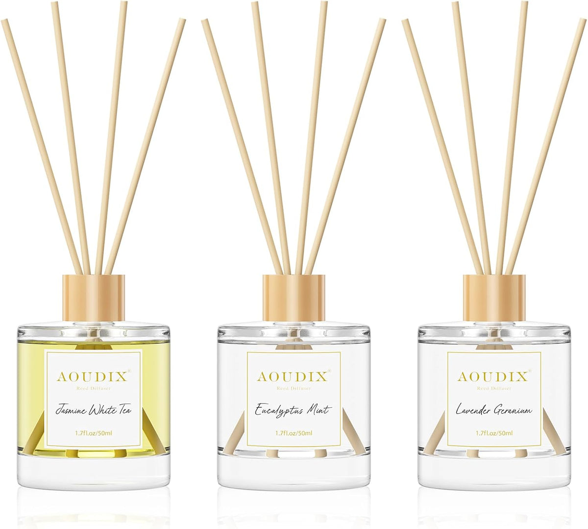 Reed Diffuser Set of 3, Long Lasting Scent Diffusers for Home Office