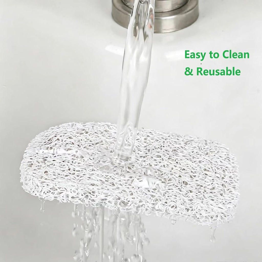 4 Pack Soap Holder Pad，Soap Holder for Kitchen & Bathroom，White Non-Slip Soap Lifting Pads for Soap Dish