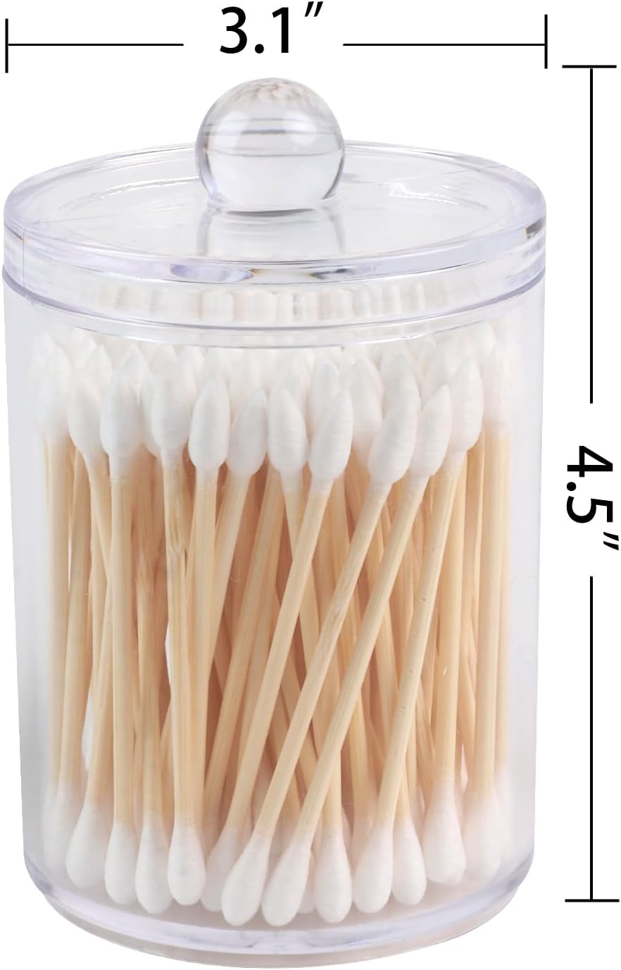 1 Pcs Acrylic Qtip Holder Dispenser,Canisters Apothecary Jar Set,12 oz
