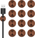 Flezoo 12PCS Coffee Adhesive Cable Clips Cord Organizer for Wire Management
