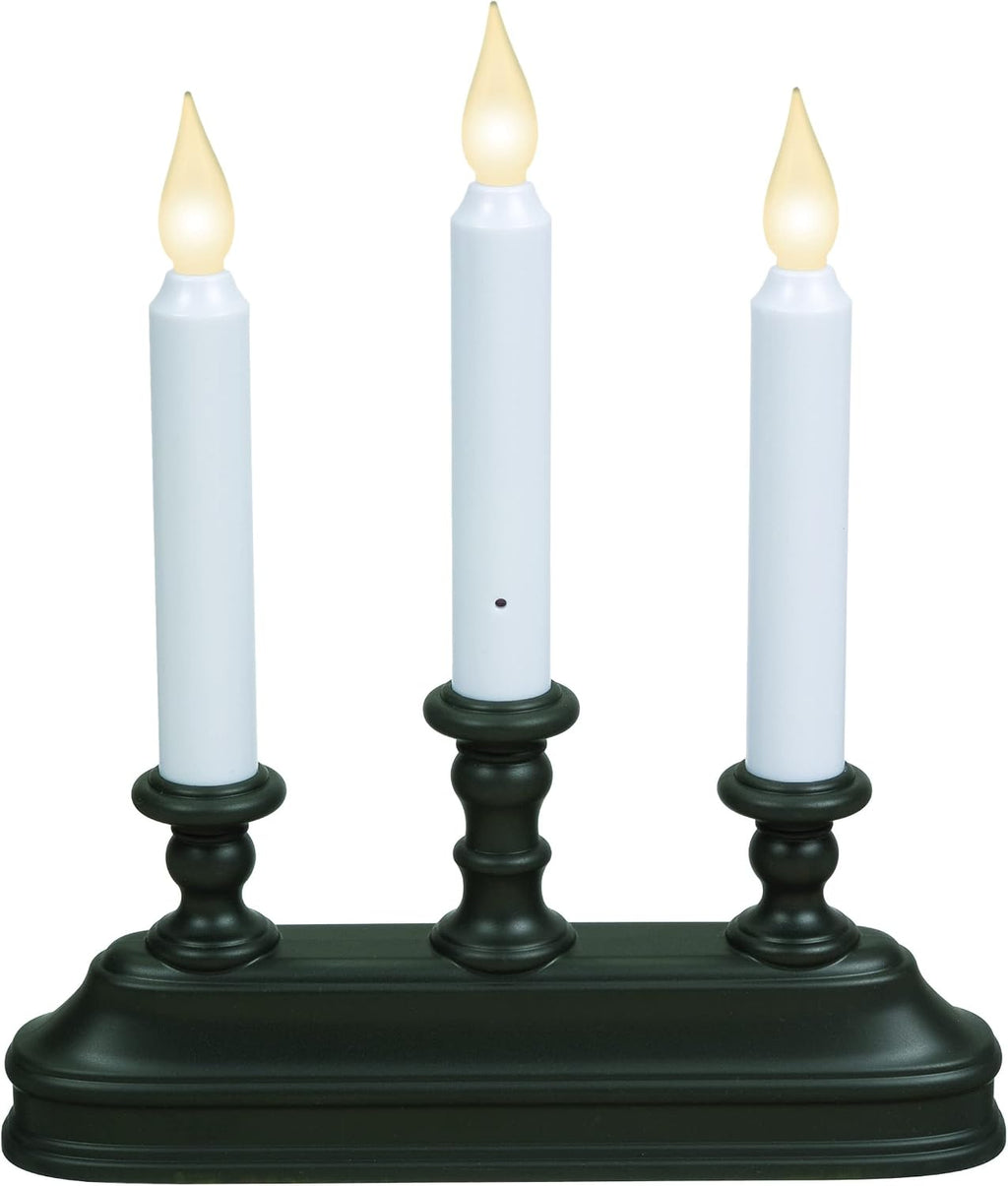 Xodus Battery Operated Window Candles, Aged Bronze, Candelabra, 3 Pack