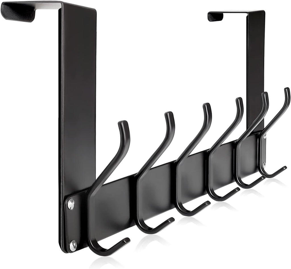 No Assembly Over The Door Hooks, Door Hanger, Door Coat Rack, Black