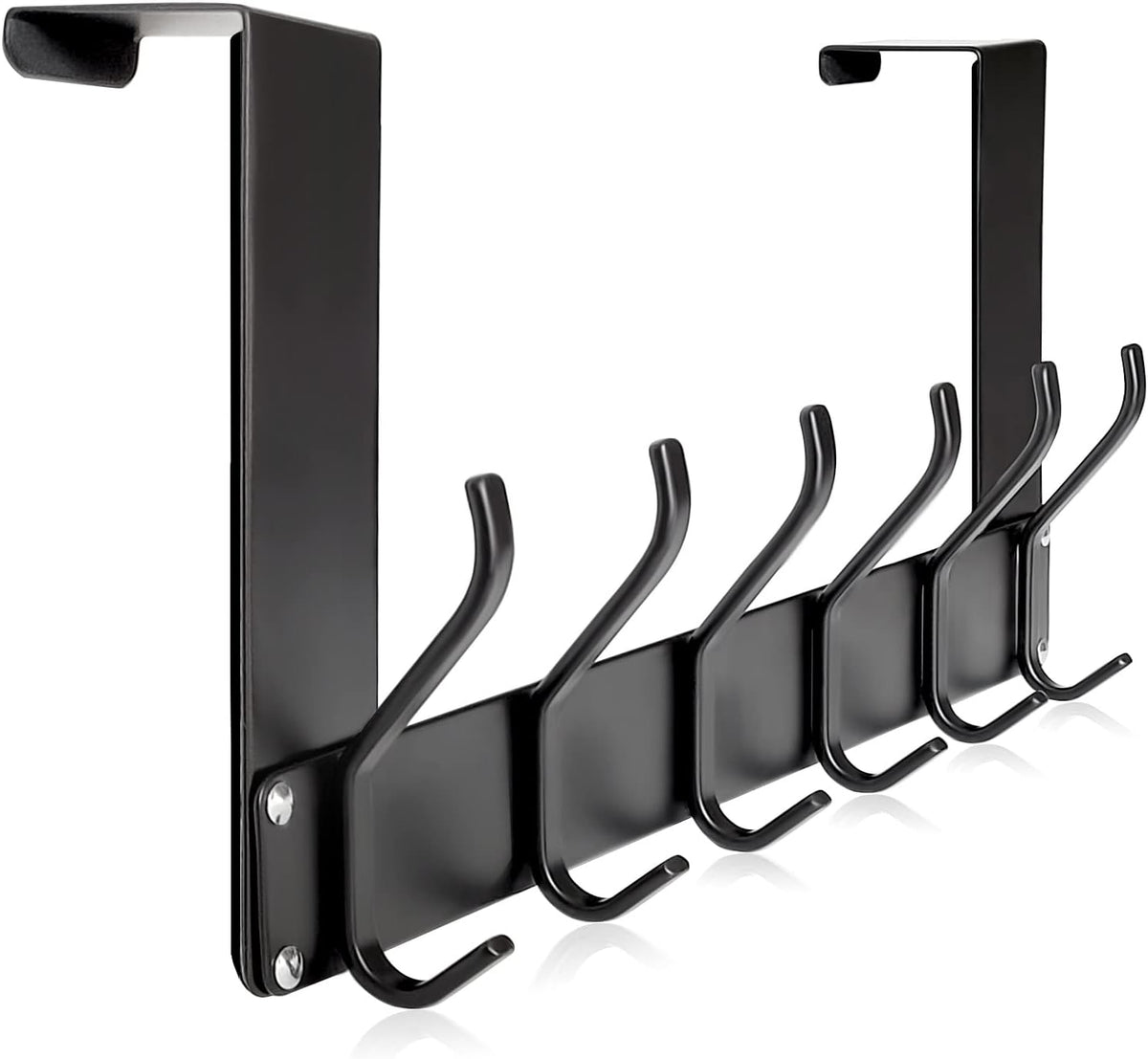 No Assembly Over The Door Hooks, Door Hanger, Door Coat Rack, Black