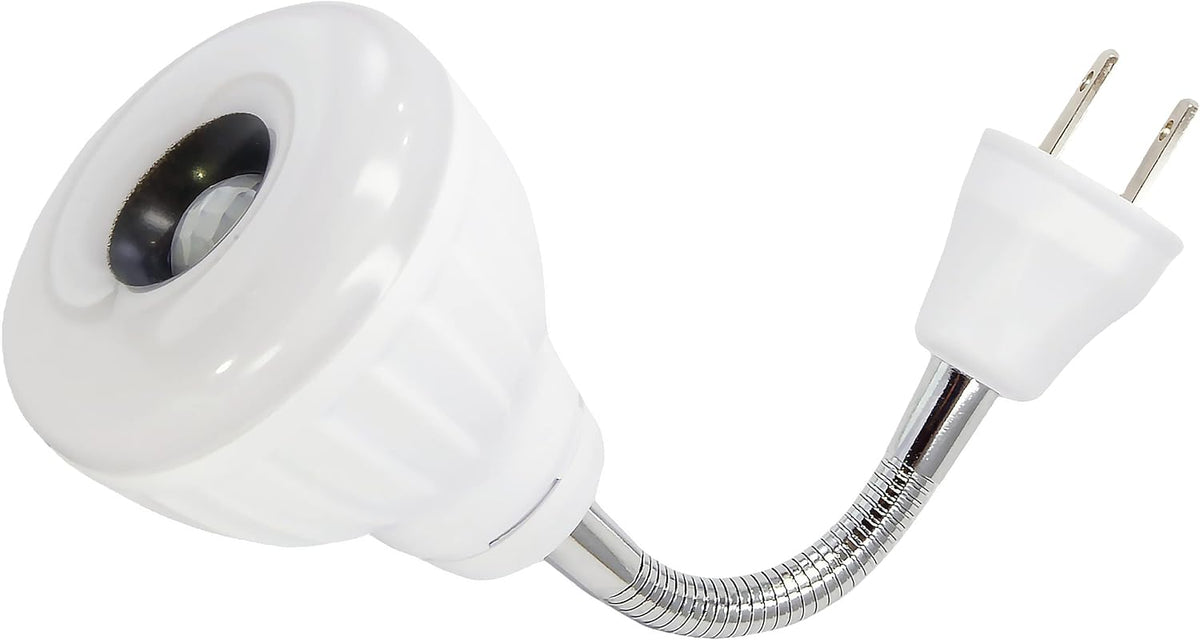LED Motion-Activated Sensor Dusk to Dawn PIR Night Light AC Outlet Directional Flexible Rotatable 360 Socket Plug-in Wall Stairs Lamp Indoor Closet Cabinet Toilet Garage Ceiling Basement 5W 6500K