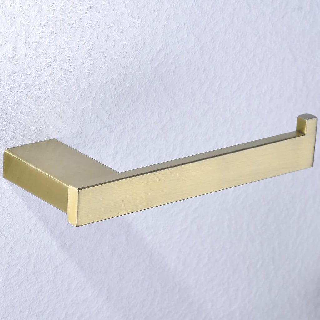 RANDOM Brushed Gold Toilet Paper Holder, Bathroom Hardware Accessories SUS 304 Stainless Steel Modern Tissue Paper Roll Holder Nordic Minimalism Contemporary Hotel Style Wall Mount.