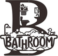 Bnesi Black Bathroom Wall Decoration, Modern Metal Bath Decor Wall Art Sign
