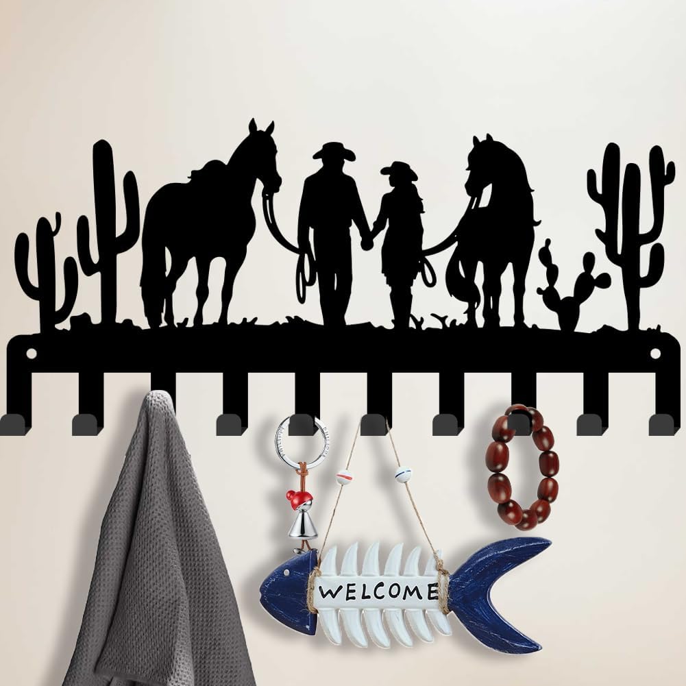 SUPERDANT Western Cowboy Key Holder Key Hanger for Entryway Wall Decor