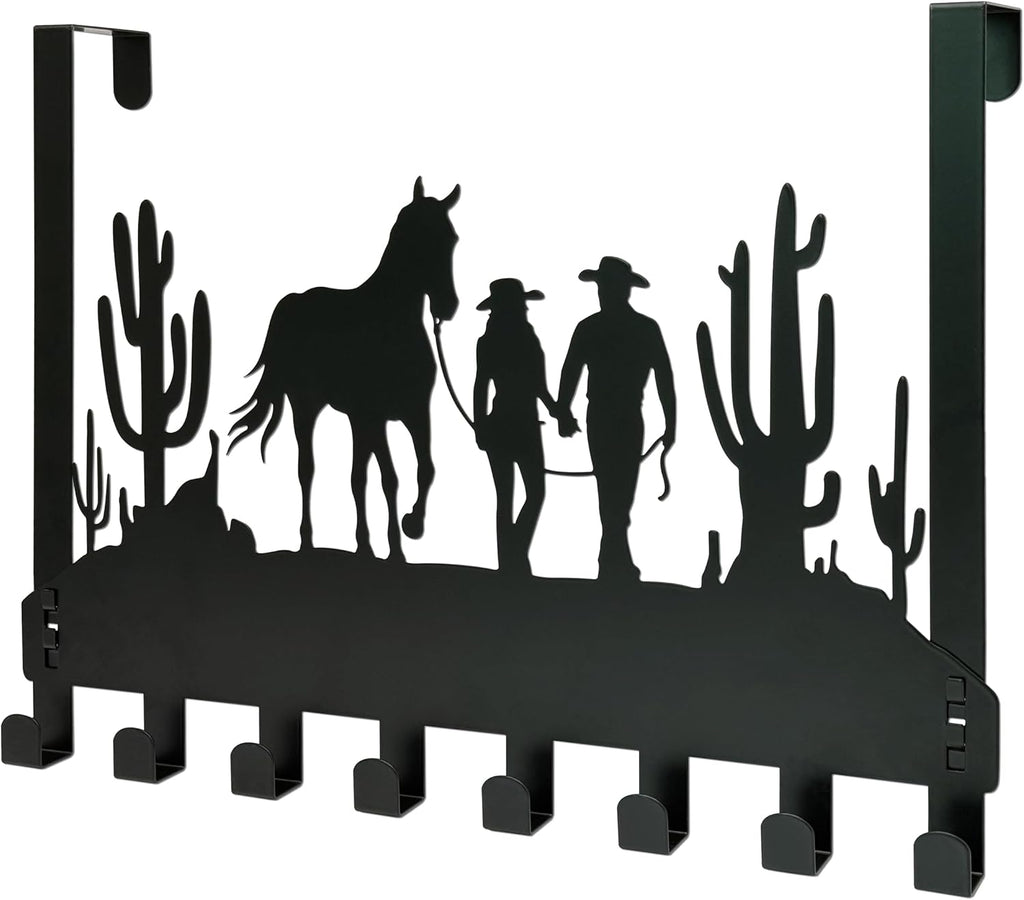 Cowboy Over the Door Hook Hanger,8 Decorative Towel Rack Organizer