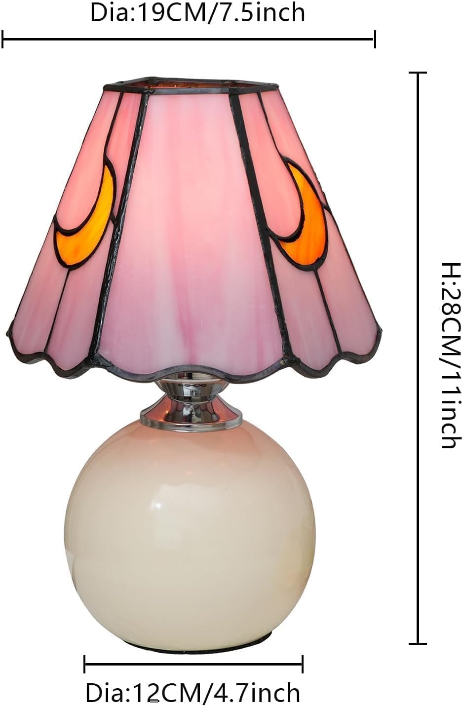 Tiffany Lamp Stained Glass Table Lamp Moon Mushroom Pink Cute Small Bedside lamp Living Room Dining Room Office Decoration Desk lamp Home Decoration Creative Gift Scene Prop