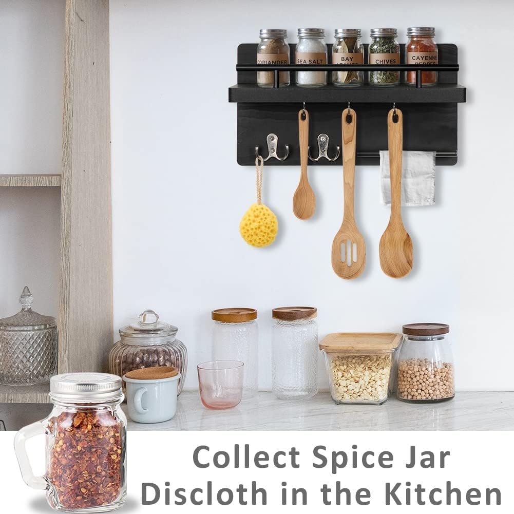 Wooden Wall Mounted Key Holder for Wall with Shelf &5 Key Hooks Home Decor