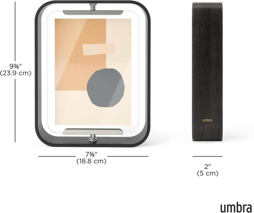 Umbra Bellwood Desk Picture Frame, Rotating Double Sided, 5x7, Black