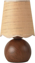 Minimalist Rattan Table Lamp, 11' Height, Woven Lampshade & E26 Socket Metal Base