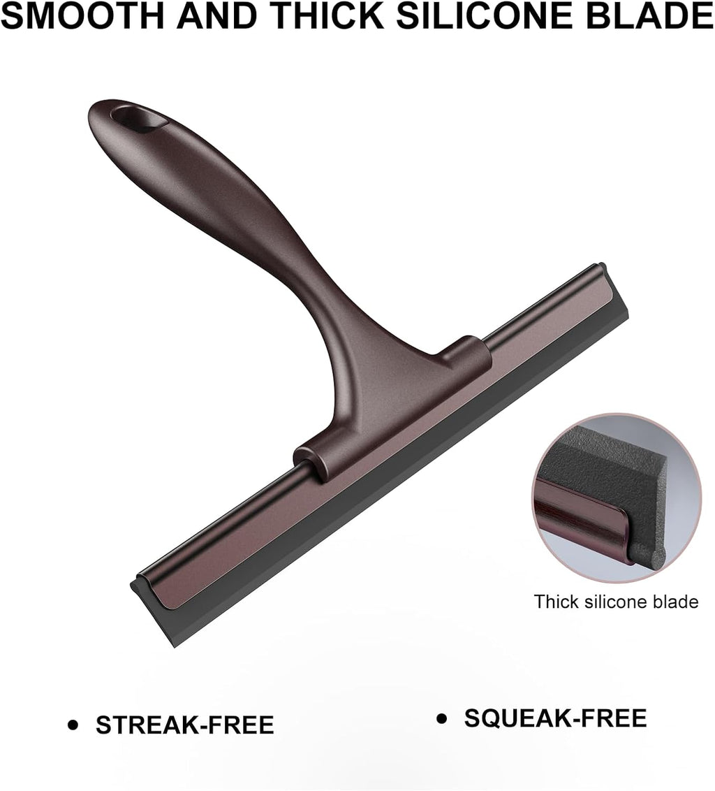 SetSail Squeegee for Shower Glass Door, 10 Inches, Bronze