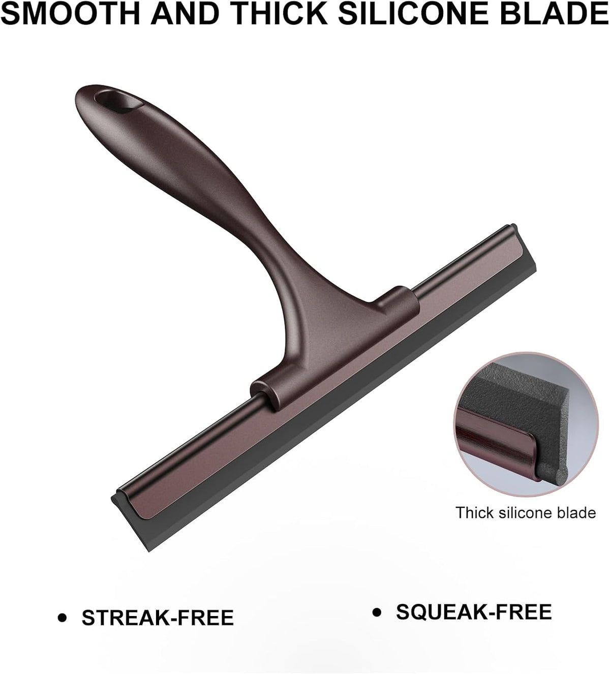 SetSail Squeegee for Shower Glass Door, 10 Inches, Bronze