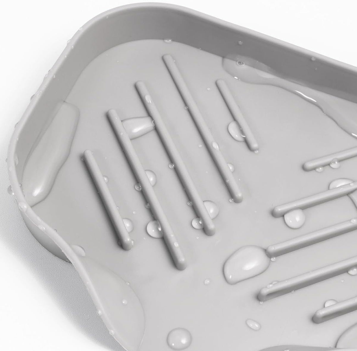 2 PCS Silicone Soap Dish with Drain, Soap Holder Sponge Drain Rack, Self-Draining Sink Organizer Tray for Kitchen & Bathroom