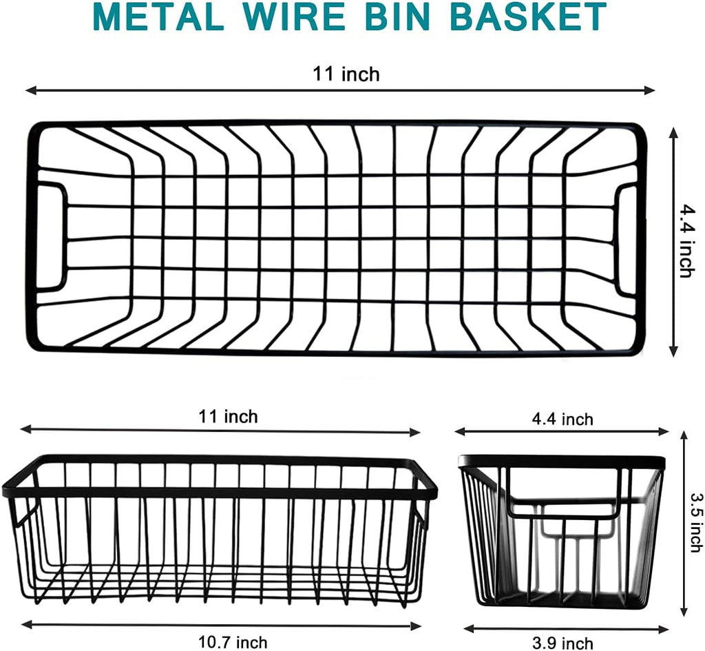SheeChung Wall Hanging Baskets, Small Wire Basket for Organizer, 4 Pack