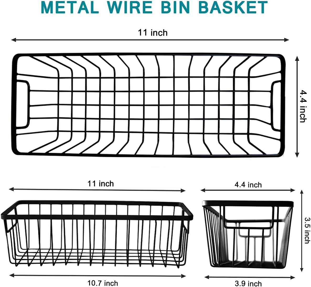 SheeChung Wall Hanging Baskets, Small Wire Basket for Organizer, 4 Pack