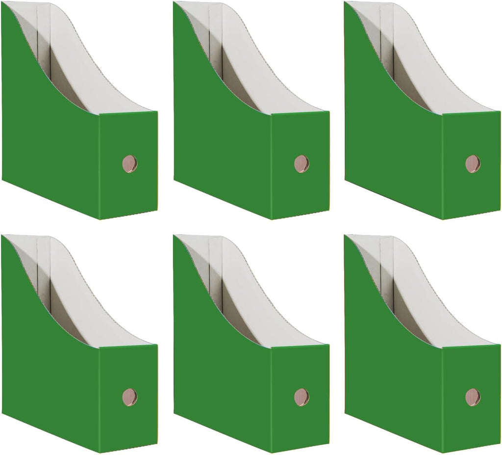 Limitliho 6 Pack Green Cardboard Magazine File Holder for Desk or Shelves