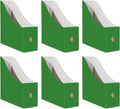 Limitliho 6 Pack Green Cardboard Magazine File Holder for Desk or Shelves