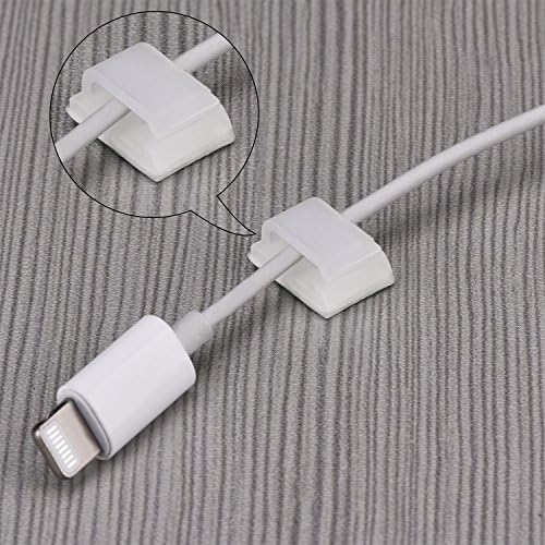 Hicarer 100 Pcs Adhesive Cable Clips Cord Holder, Large, White