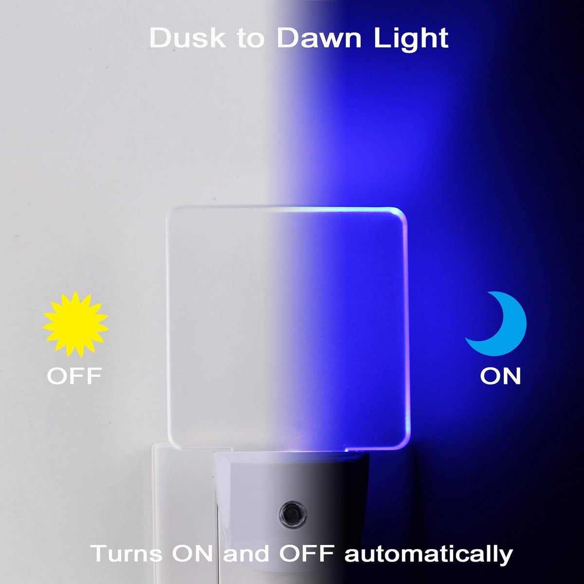 Blue Led Night Light Plug in - 4 Pack Dusk to Dawn Sensor Auto ON Off 0.5W