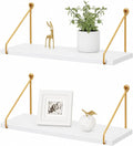 Afuly Floating Shelves for Wall, White and Gold Shelf, Display Wall Shelves