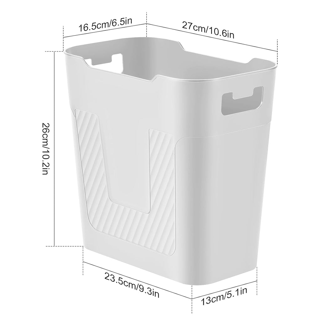 Small White Trash Can Wastebasket 2.2 Gallon Badroom Garbage Can